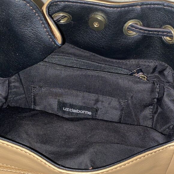 Liz Clairborne Leanne 4 Poster Shoulder Bag Tan and Black - Picture 8 of 12